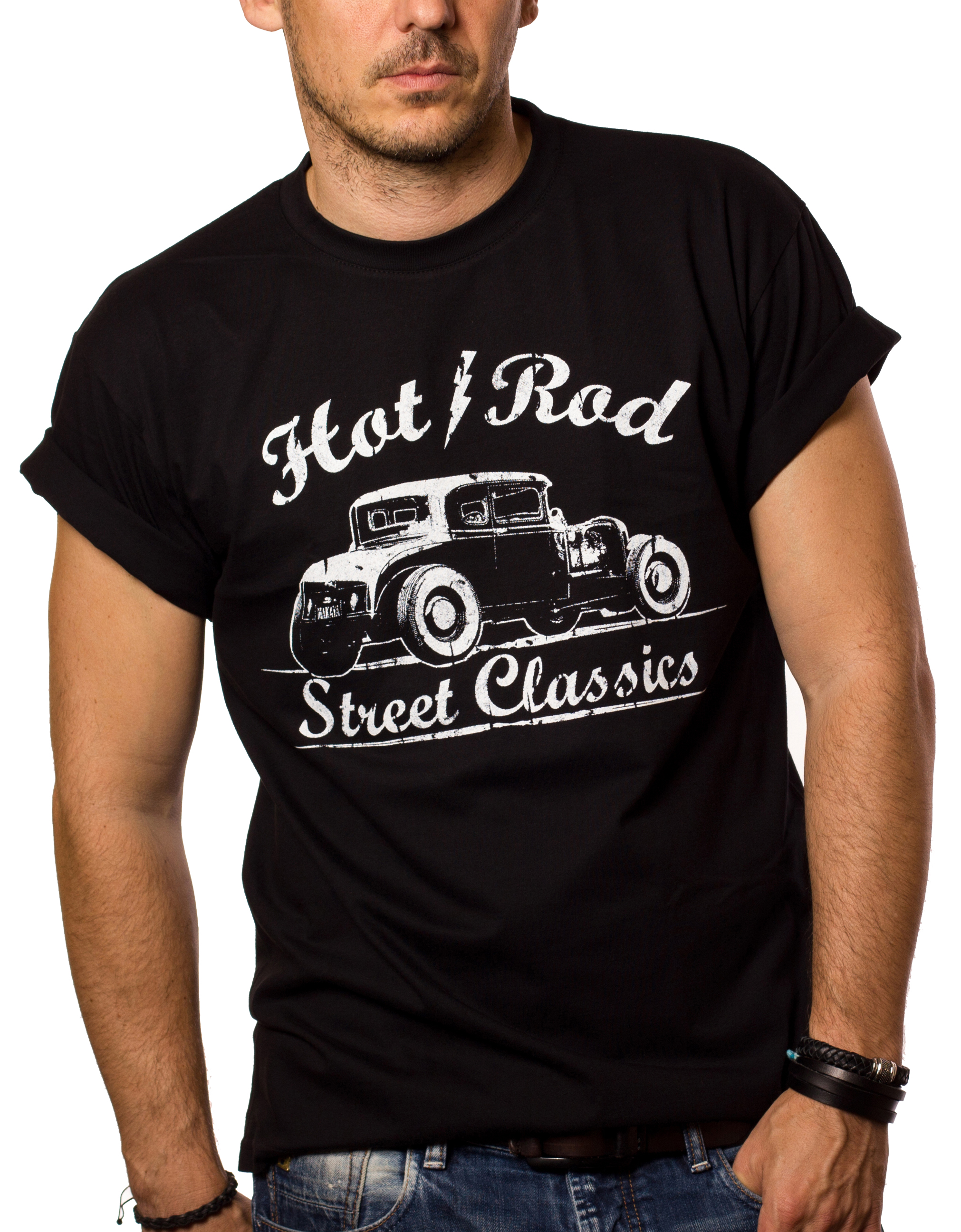 Vintage Rockabilly T-Shirt Herren - Hot Rod