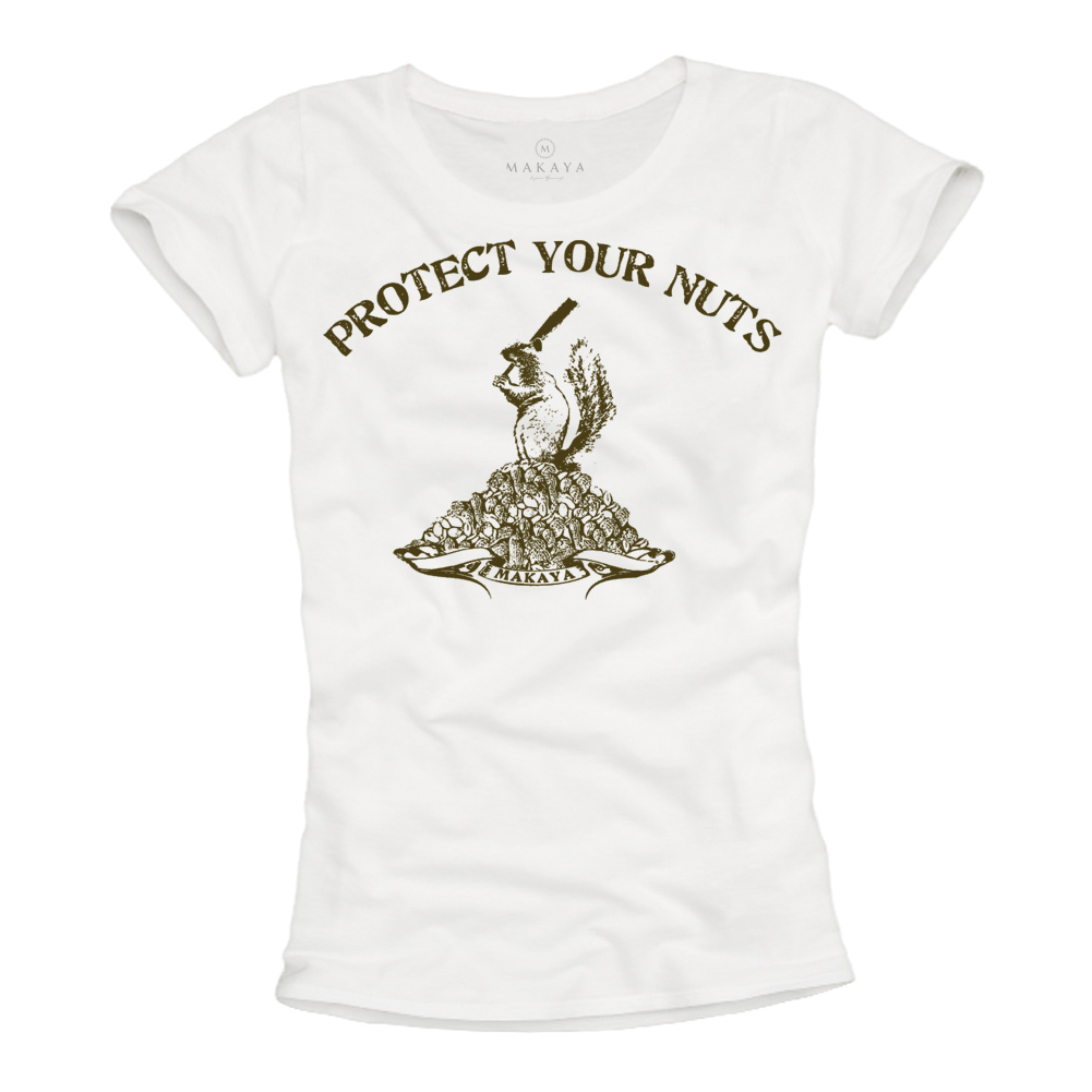 Lustiges Damen T-Shirt mit Print - Protect your Nuts