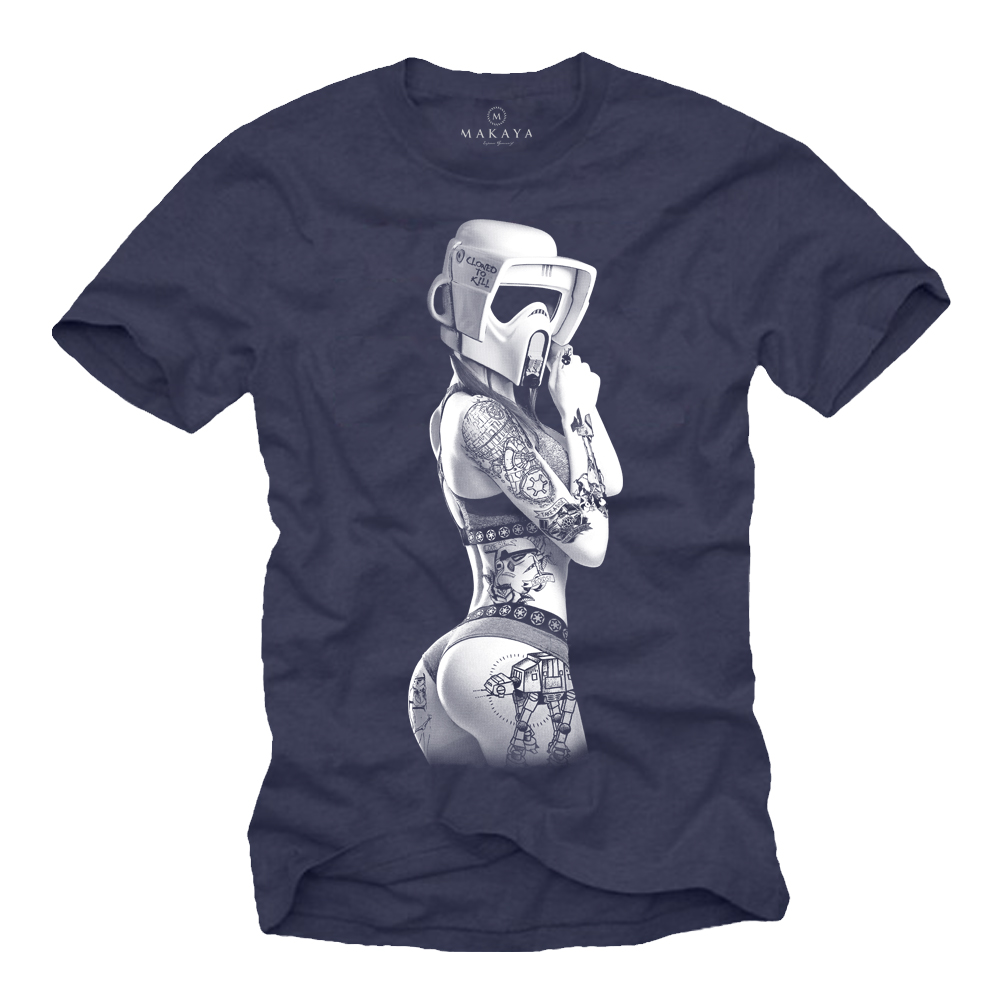 Cooles Tattoo T-Shirt Herren - Trooper Girl