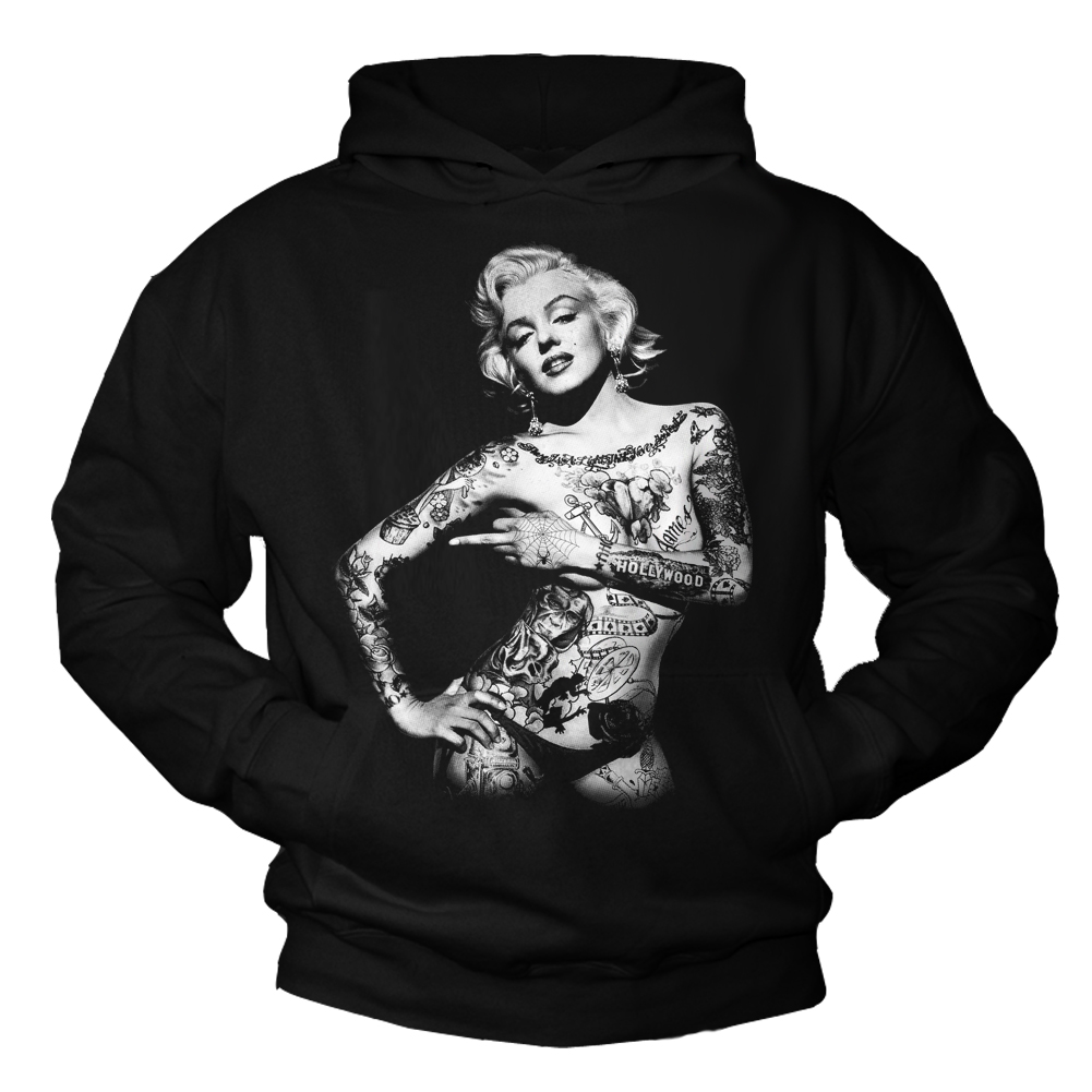 Marilyn Tattoo Pullover mit Kapuze