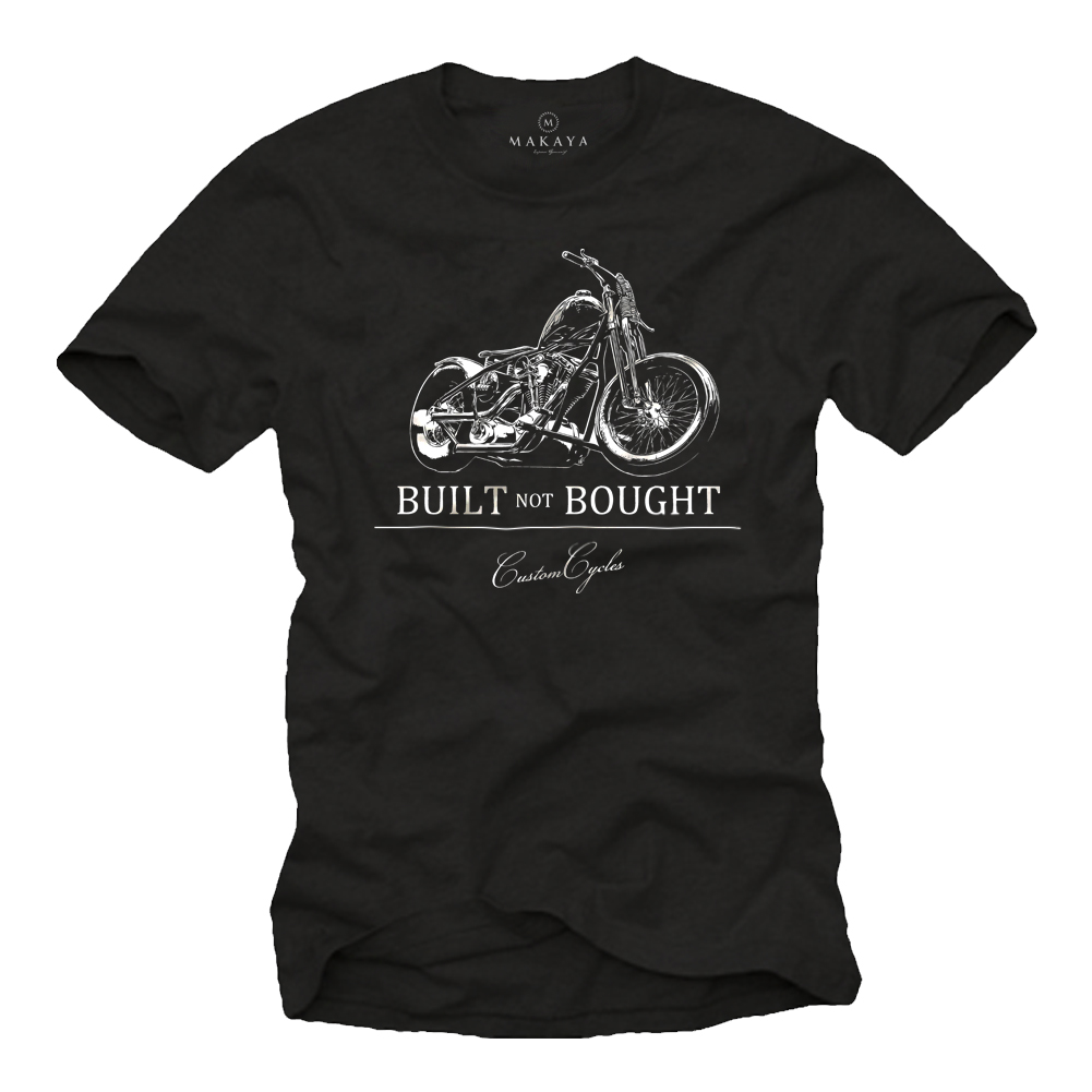 Herren T-Shirt mit Motorradaufdruck - Build Not Bought
