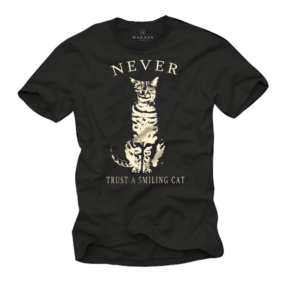 Lustiges Katzen T-Shirt für Männer - Never Trust a Siming Cat