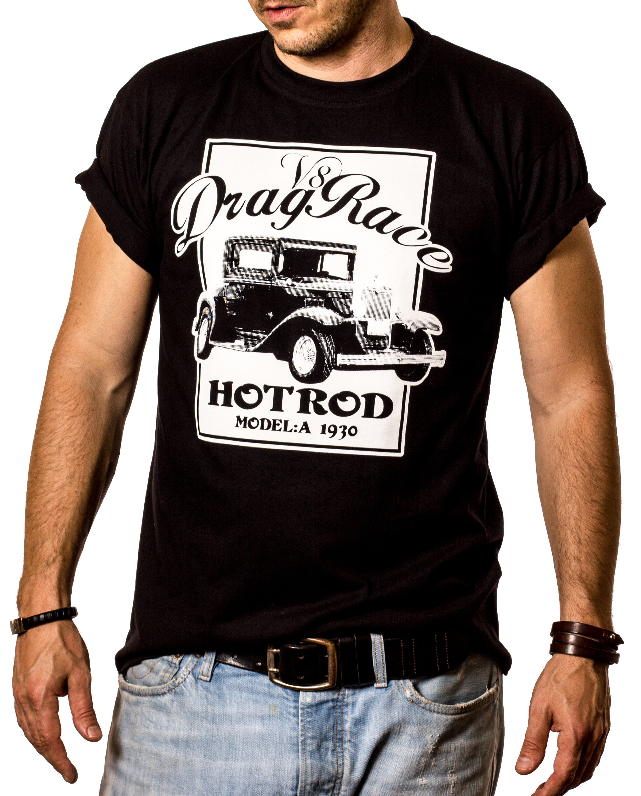 Rockabilly T-Shirt Herren - Hot Rod Auto Motiv