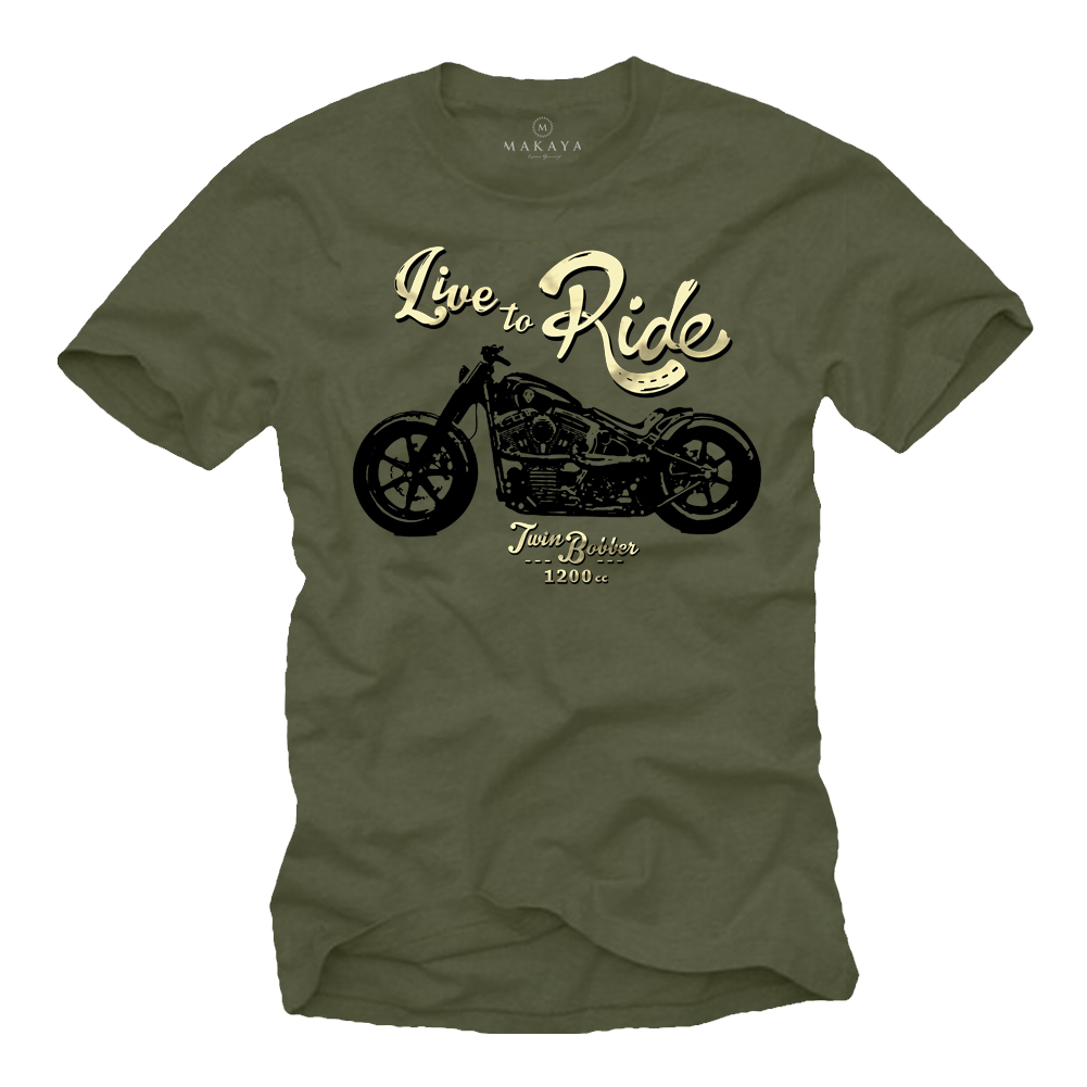 Live To Ride Motorrad T-Shirt für Männer