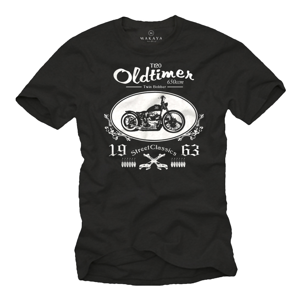 Cooles Motorrad T-Shirt für Männer Twin Bobber T120