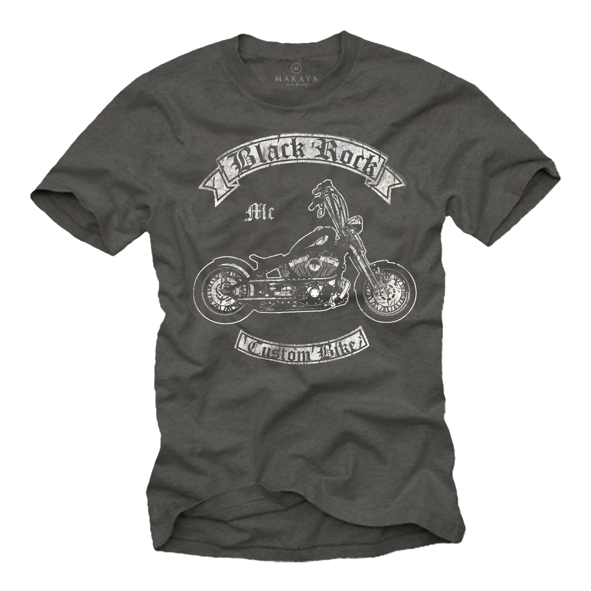 Cooles Biker T-Shirt Herren - Black Rock Chopper Motiv