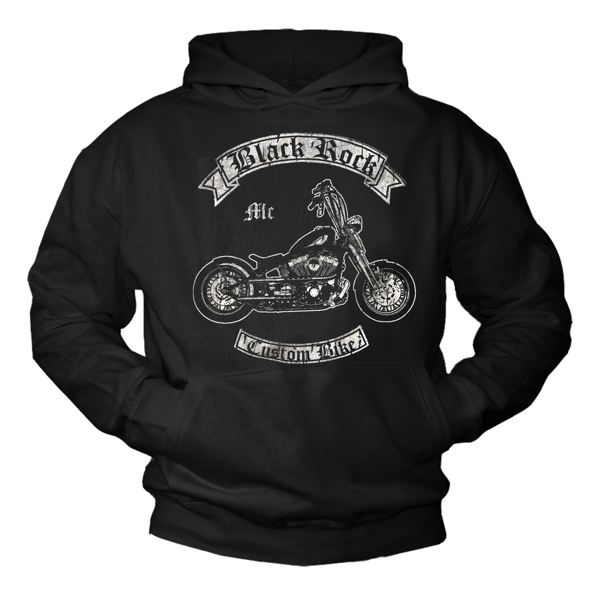 Motorrad Hoodie Herren - Black Rock