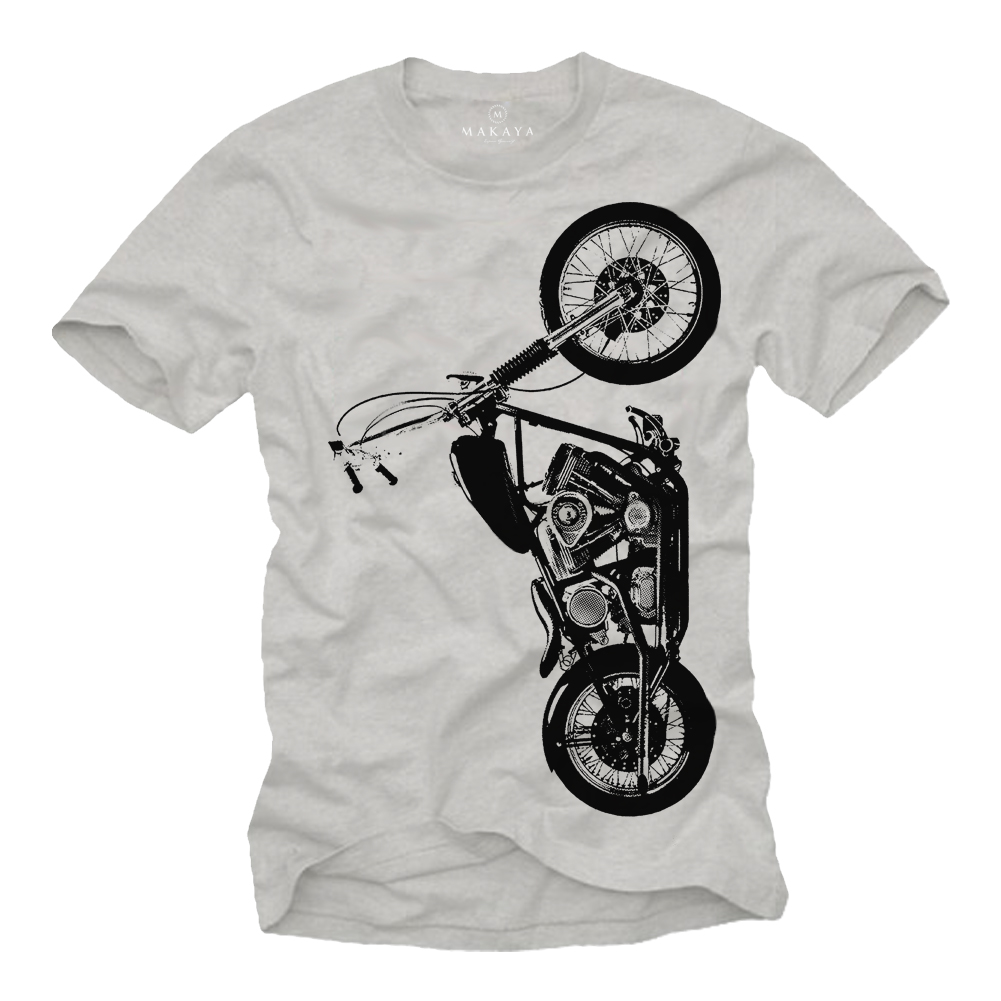 T-Shirt Moto homme L'Entourloop Motorcycle modèle Aviator chiné